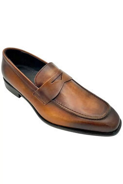 Massimo Matteo Men's Ponte Vecchio Penny Slip On Loafers Cognac - Medium